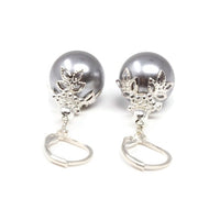 14mm Silver Christmas Ball Earrings